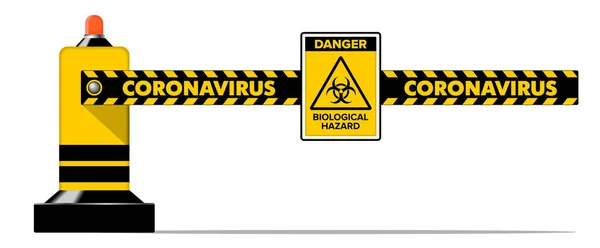 Detener Coronavirus Propagación Del Virus Barrera Cuarentena Prevención Epidémica Ilustración — Vector de stock