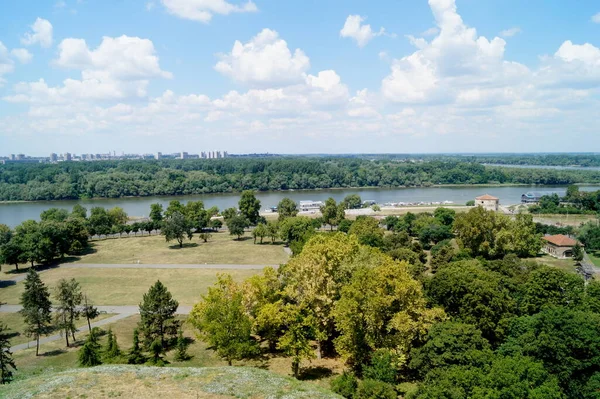 Vista Del Río Danubio Parque Kalemegdan Belgrado Serbia — Foto de Stock