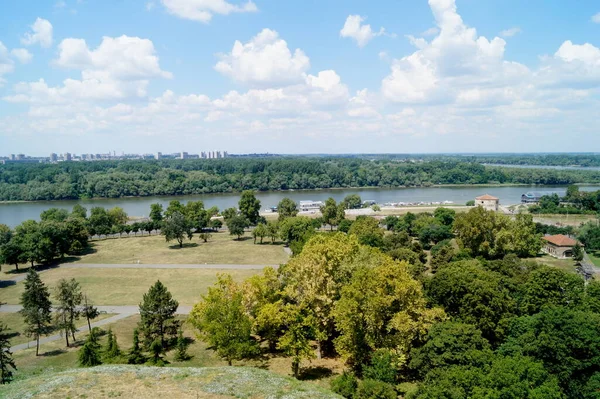 Tuna Nehri Kalemegdan Parkı Belgrad Sırbistan Manzarası — Stok fotoğraf