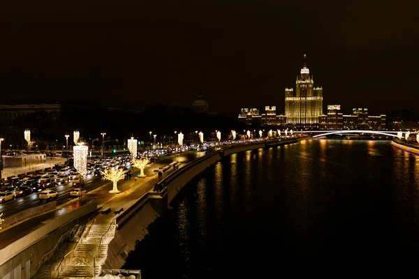 Noite Inverno Praça Vermelha Moscou Rússia — Fotografia de Stock