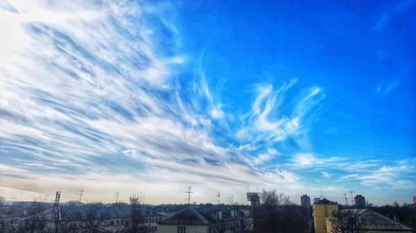Beautiful Blue Sky Sunny Day Nizhny Novgorod Russia — Stock Photo, Image