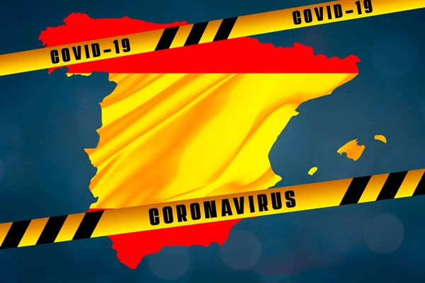 İspanyol haritasına karşı Coronavirus covid-19
