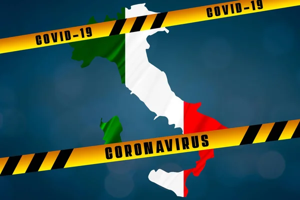 Італійська мапа проти коронавірусу covid-19 — стокове фото