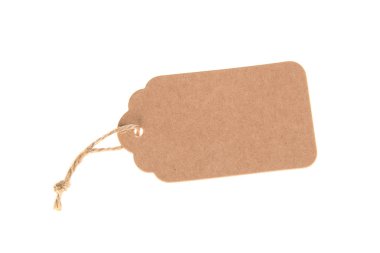 Beyaz arka plan üzerinde izole boş karton hediye Not