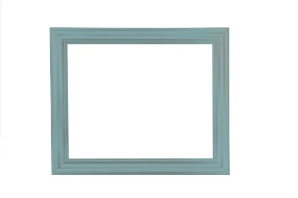 Mint blue empty picture frame on a white background — Stock Photo, Image