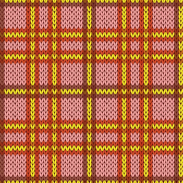 Knitting seamless pattern in warm colors — Stock Vector