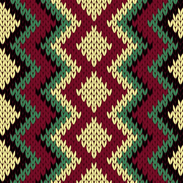 Naadloze geometrische patroon in gedempte kleuren breien — Stockvector