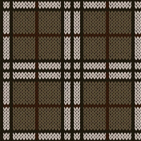 Tricot motif sans couture dans des teintes chaudes et sourdes — Image vectorielle