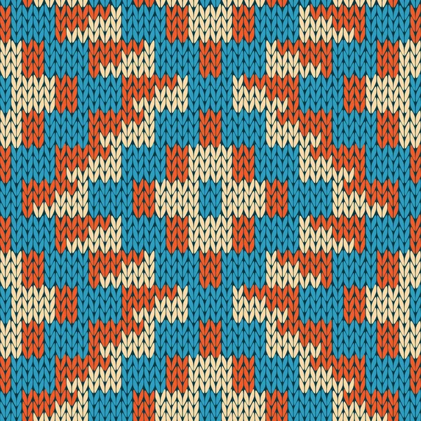 Tejer patrón de color geométrico sin costura ornamentado — Vector de stock