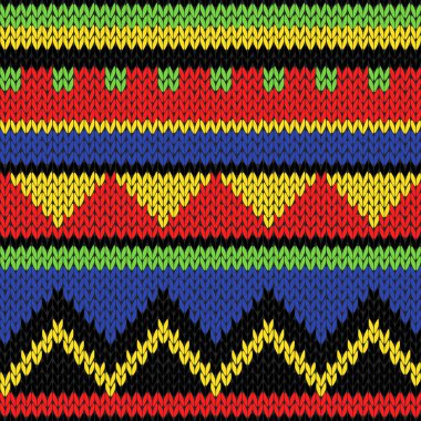 Dikişsiz örgü geometrik renkli parlak modeli