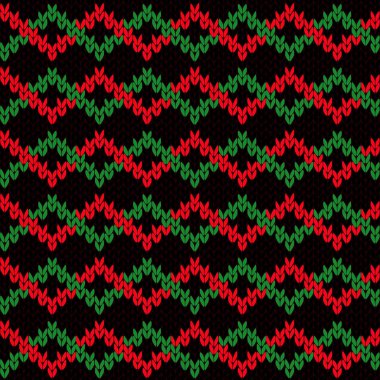 İç içe zikzak bantlar ile Seamless Modeli Örgü