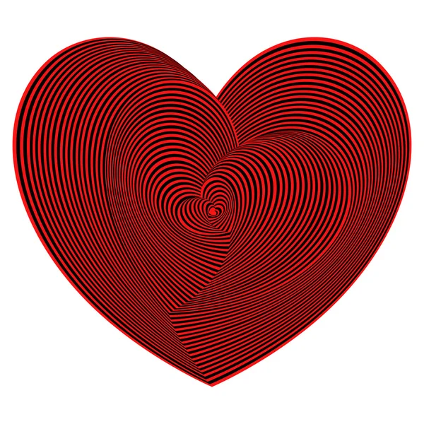 Послідовність форм серця в червоному і чорному кольорах — стоковий вектор