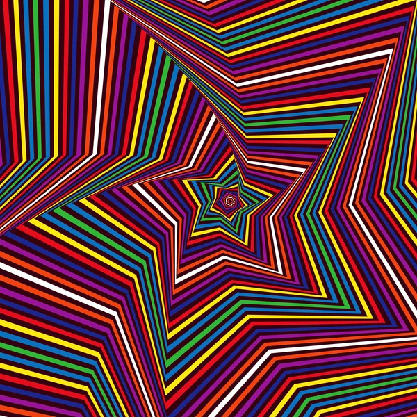 Digitale gedraaid multicolor vijf-puntige ster vormen — Stockvector