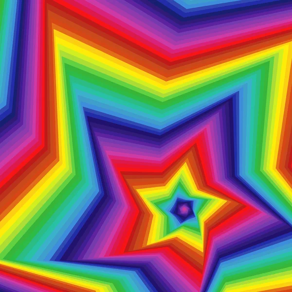Digital twisted spectrum pentagonal star forms — Stock Vector