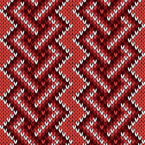 Motif tricoté sans couture entrelacé dans des tons chauds — Image vectorielle