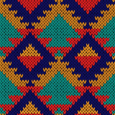 Dikişsiz örgü multicolour geometrik rengarenk desen