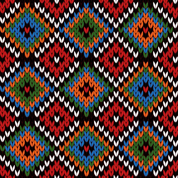 Modèle multicolore tricoté sans couture — Image vectorielle