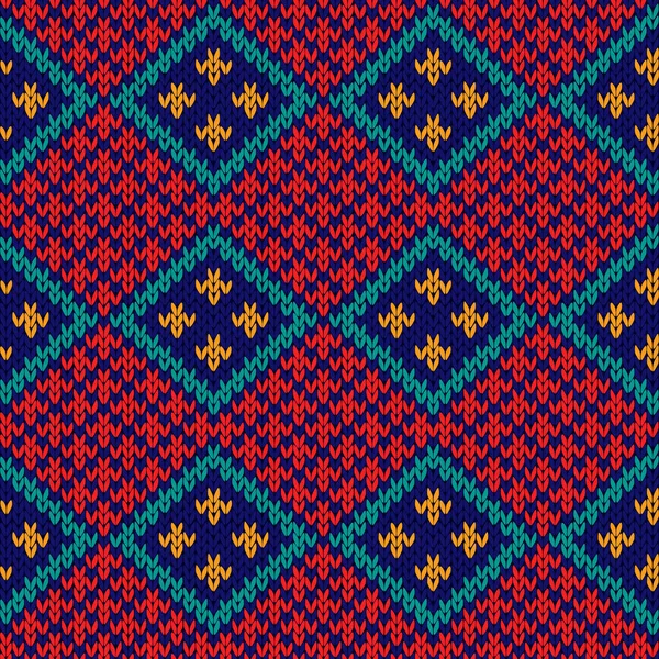 Modèle de losange coloré tricoté sans couture — Image vectorielle