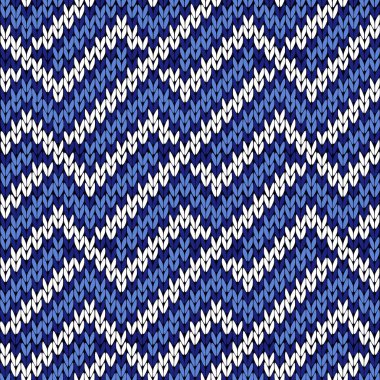 Serin mavi örme dalgalı desende sorunsuz