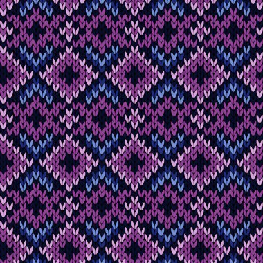 Mor ve mavi örme seamless modeli