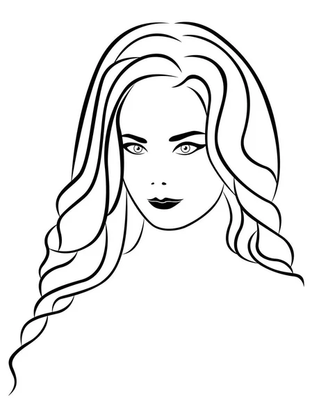 Attractive young beautiful lady head — Stock Vector