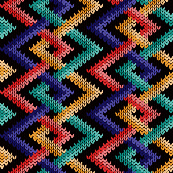 Modèle tricoté sans couture avec des lignes entrelacées — Image vectorielle