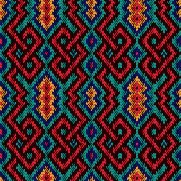 Motif tricoté orné sans couture — Image vectorielle
