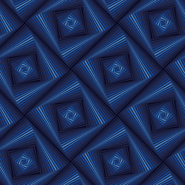 Seamless mönster med blå kvadratiska former — Stock vektor