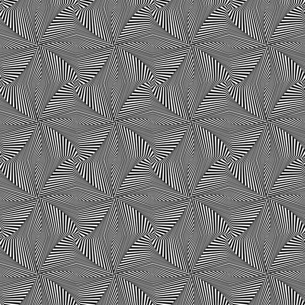 Naadloze patroon met roterende monochroom vormen — Stockvector