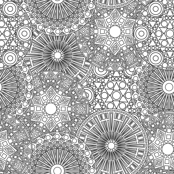 Black and white seamless lacy floral pattern — Stock Vector