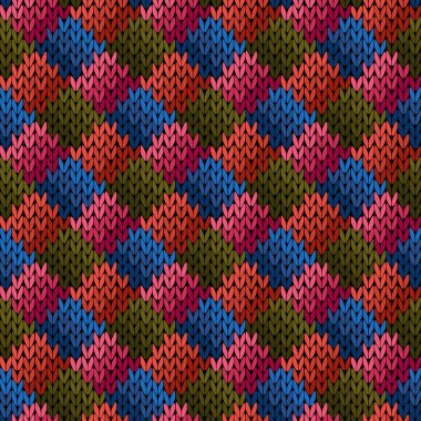 Çok renkli Dikişsiz örgü desen