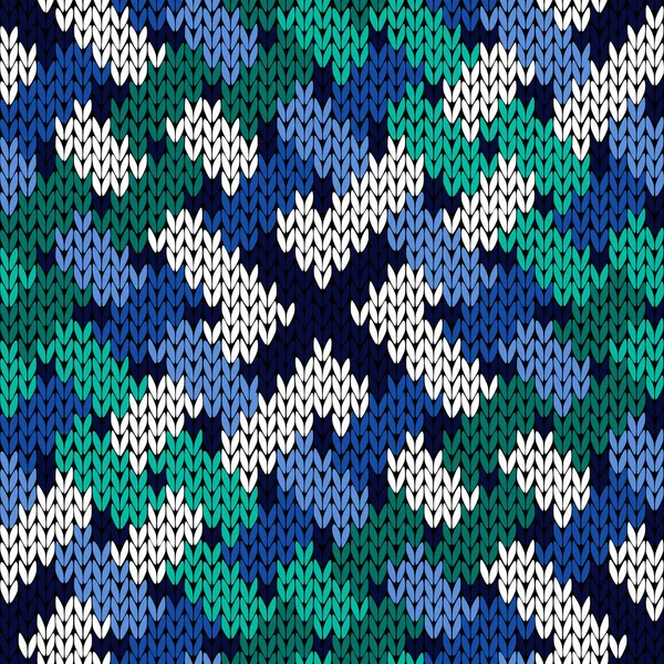 Interlacing knitting seamless pattern — Stock Vector