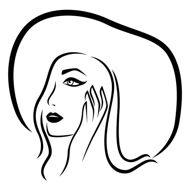Fashion girl dans le chapeau à large bord — Image vectorielle