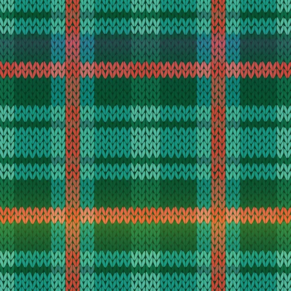 Seamless pletení barevným vzorkem v odstínech zelené, tyrkysové a červené — Stockový vektor