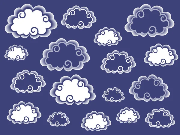 Σύννεφο με φόντο λευκό και μπλε — Διανυσματικό Αρχείο