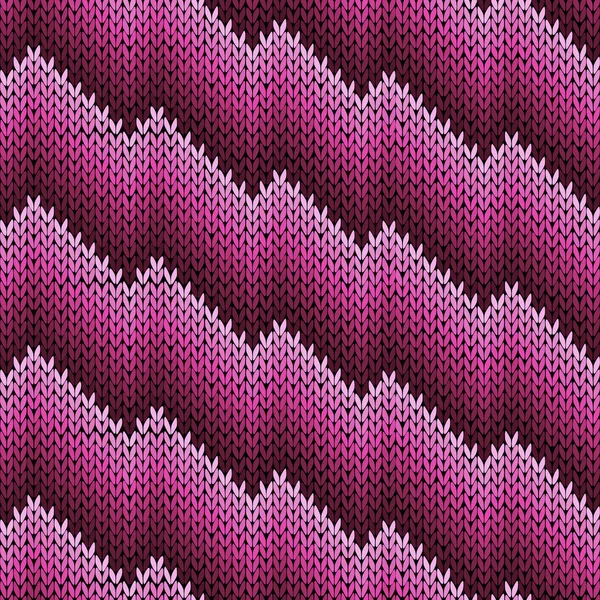 마젠타 색상에 지그재그 선 완벽 한 패턴 편 직 — 스톡 벡터