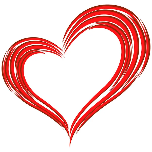 Corazón rojo símbolo de amor — Vector de stock