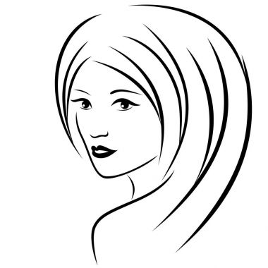 Soyut çekici genç kadın portre