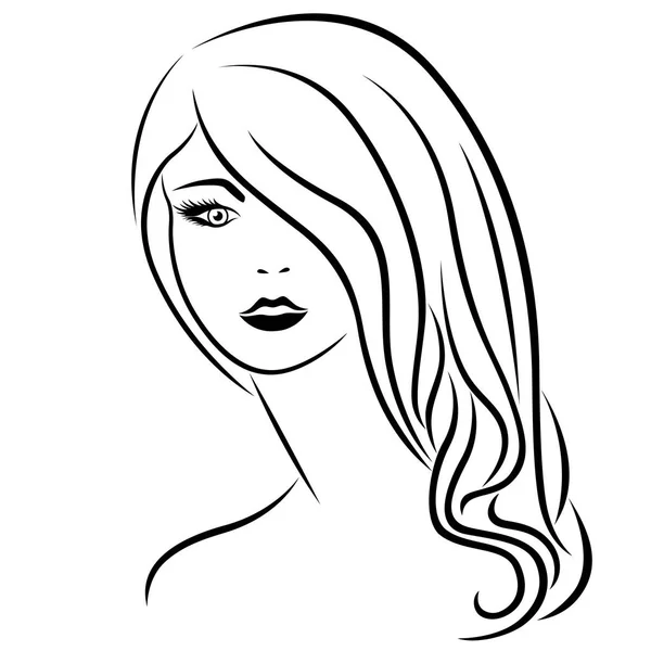 Abstract attractive young women portrait — Stock Vector