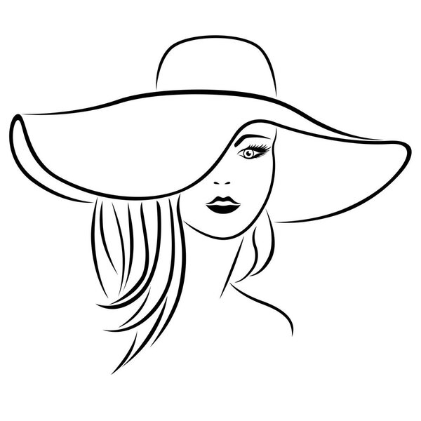 Абстрактные привлекательные молодые женщины в шляпе

