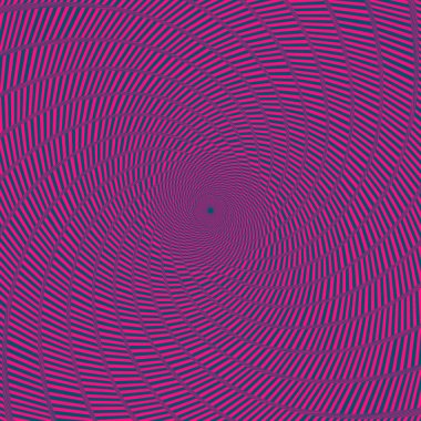 Pembe ve koyu turkuaz renklerde soyut döndürülmüş desen