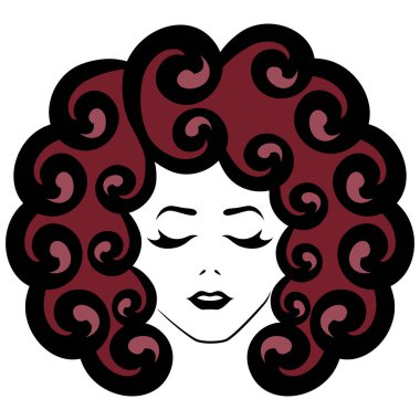 Kapalı gözler ve saçlı, kahverengi kırmızımsı ile kız