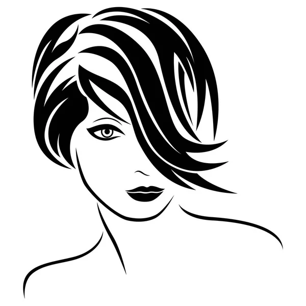 Attractive glamour young girl with stylish hair — Stock Vector