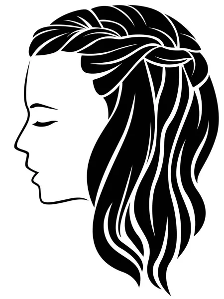 Mujer con el pelo largo — Vector de stock