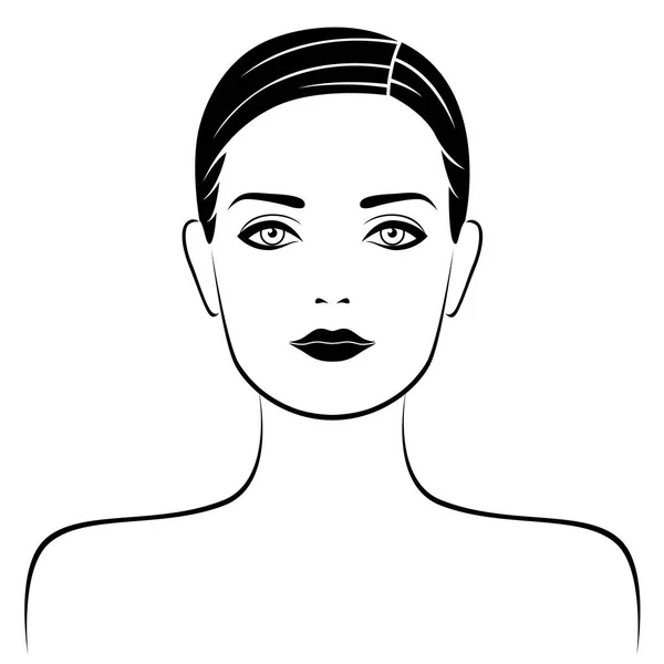 Portrait féminin attrayant abstrait — Image vectorielle