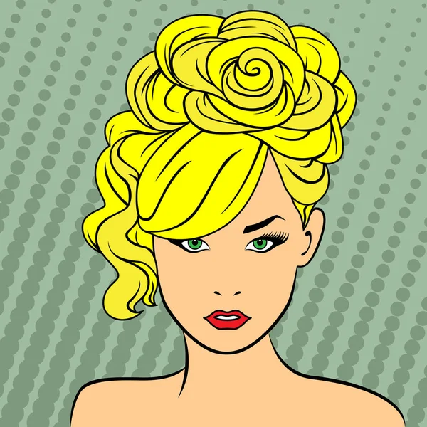 Bright blonde retro style — Stock Vector