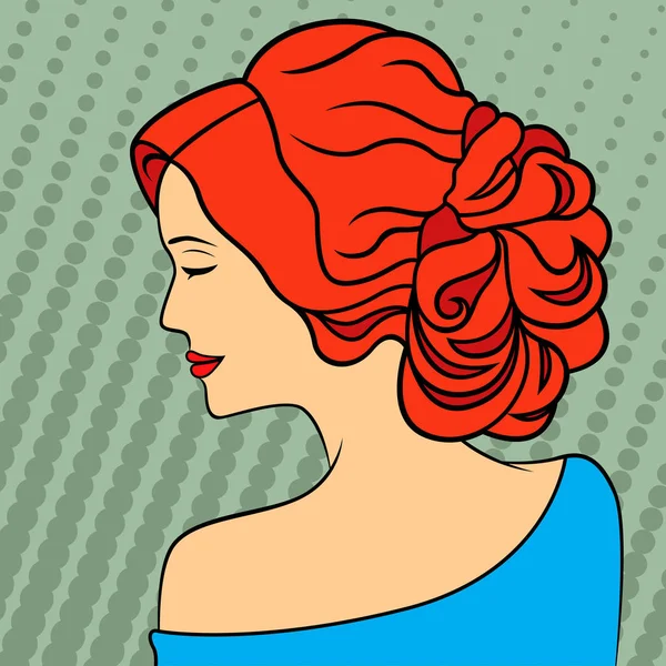 Retro style red-haired women — Stock Vector