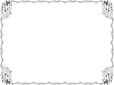 Çerçeveli arka plan ile çiçek öğeleri