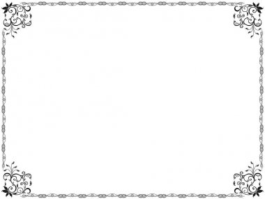 Girdap çiçek öğeleri ile çerçeveli desen