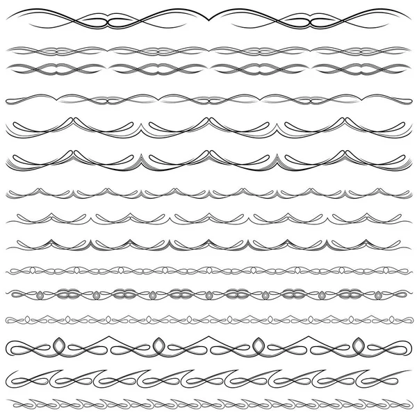 Grote verzameling van swirl grens ontwerpelementen — Stockvector